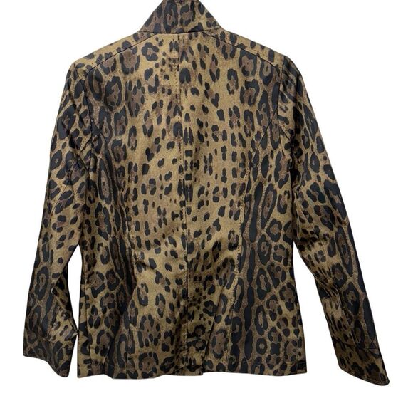 Jane Post $595 Women's Leopard Print Lightweight Nylon Safari Jacket small NWT - Picture 3 of 9